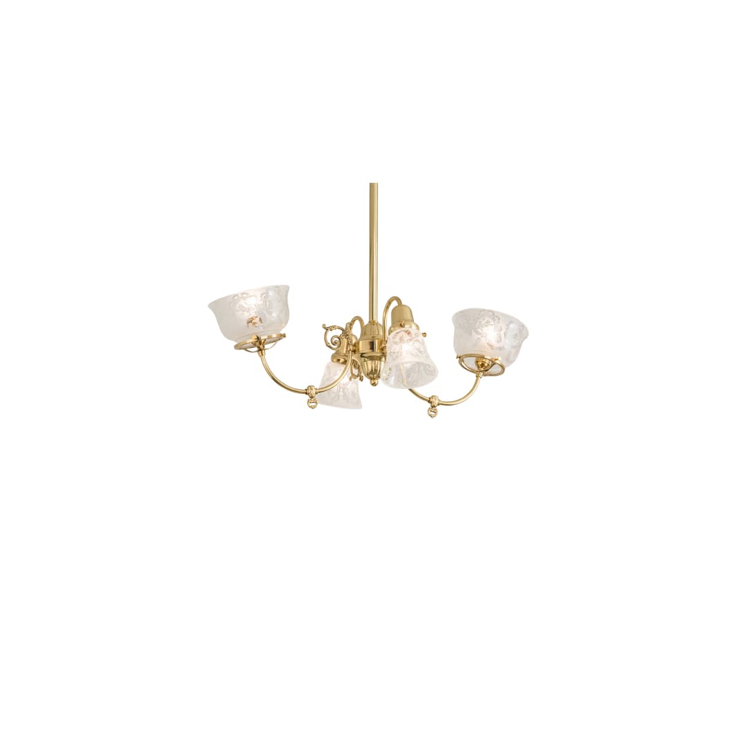 Long Revival Gas and Electric 4 Light 22" Wide Chandelier