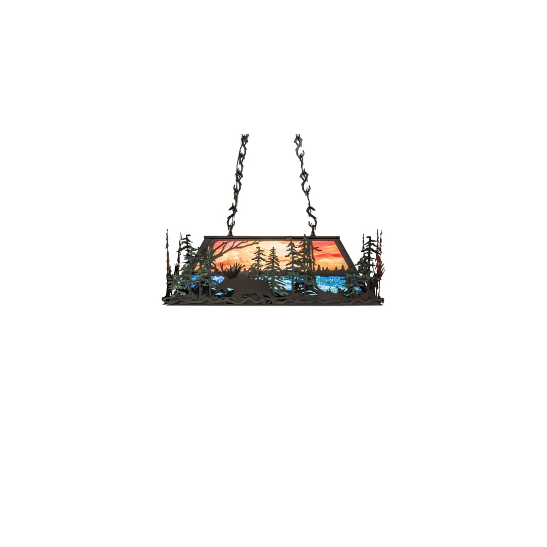 6 Light 36" Wide Abstract Linear Pendant