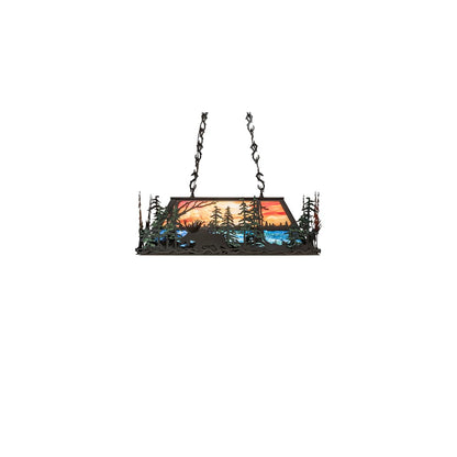 6 Light 36" Wide Abstract Linear Pendant