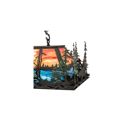 6 Light 36" Wide Abstract Linear Pendant