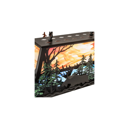 6 Light 36" Wide Abstract Linear Pendant