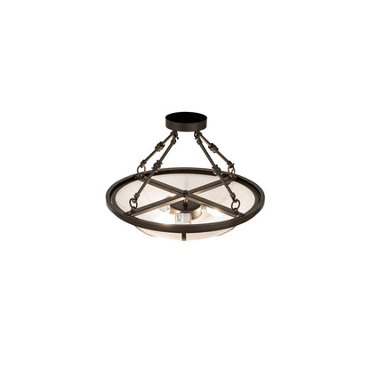 Commerce 3 Light 20" Wide Semi-Flush Bowl Ceiling Fixture