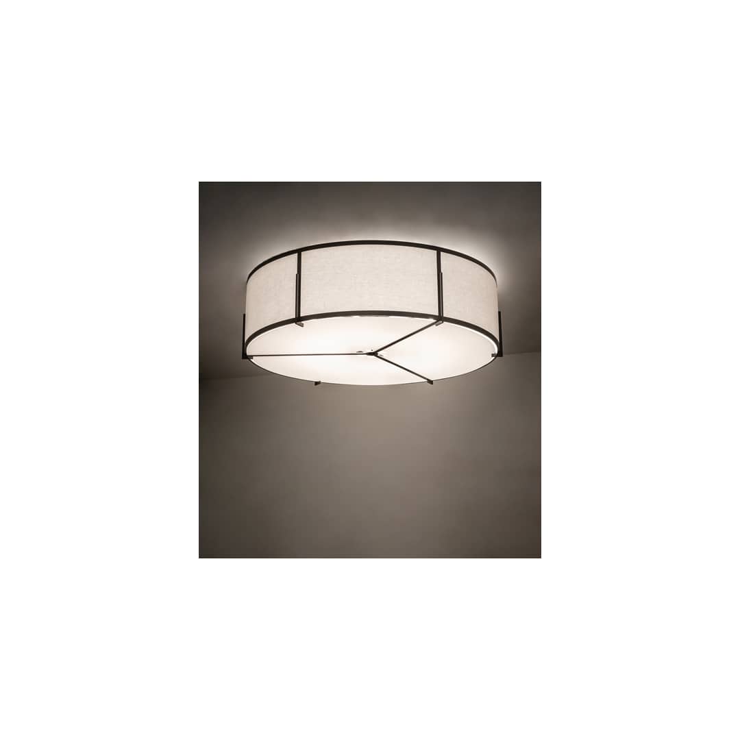 Cilindro Structure 12 Light 60" Wide Semi-Flush Drum Ceiling Fixture