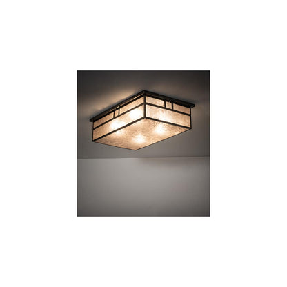 Hyde Park Double Bar Mission 4 Light 36" Wide Flush Mount Ceiling Fixture