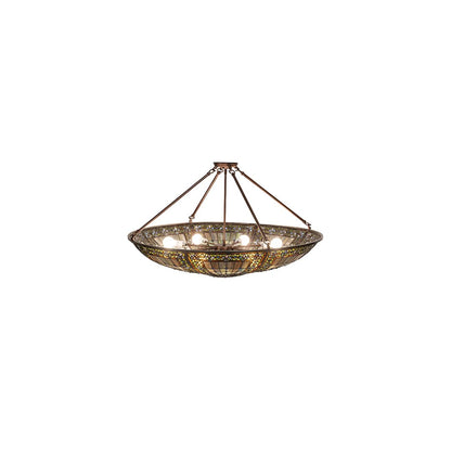 Fleur-de-lis 8 Light 40" Wide Semi-Flush Bowl Ceiling Fixture - Mahogany Bronze Finish