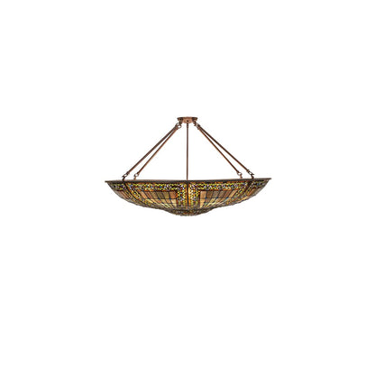 Fleur-de-lis 8 Light 40" Wide Semi-Flush Bowl Ceiling Fixture - Mahogany Bronze Finish