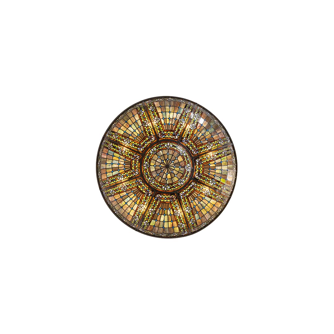 Fleur-de-lis 8 Light 40" Wide Semi-Flush Bowl Ceiling Fixture - Mahogany Bronze Finish