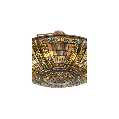 Fleur-de-lis 8 Light 40" Wide Semi-Flush Bowl Ceiling Fixture - Mahogany Bronze Finish