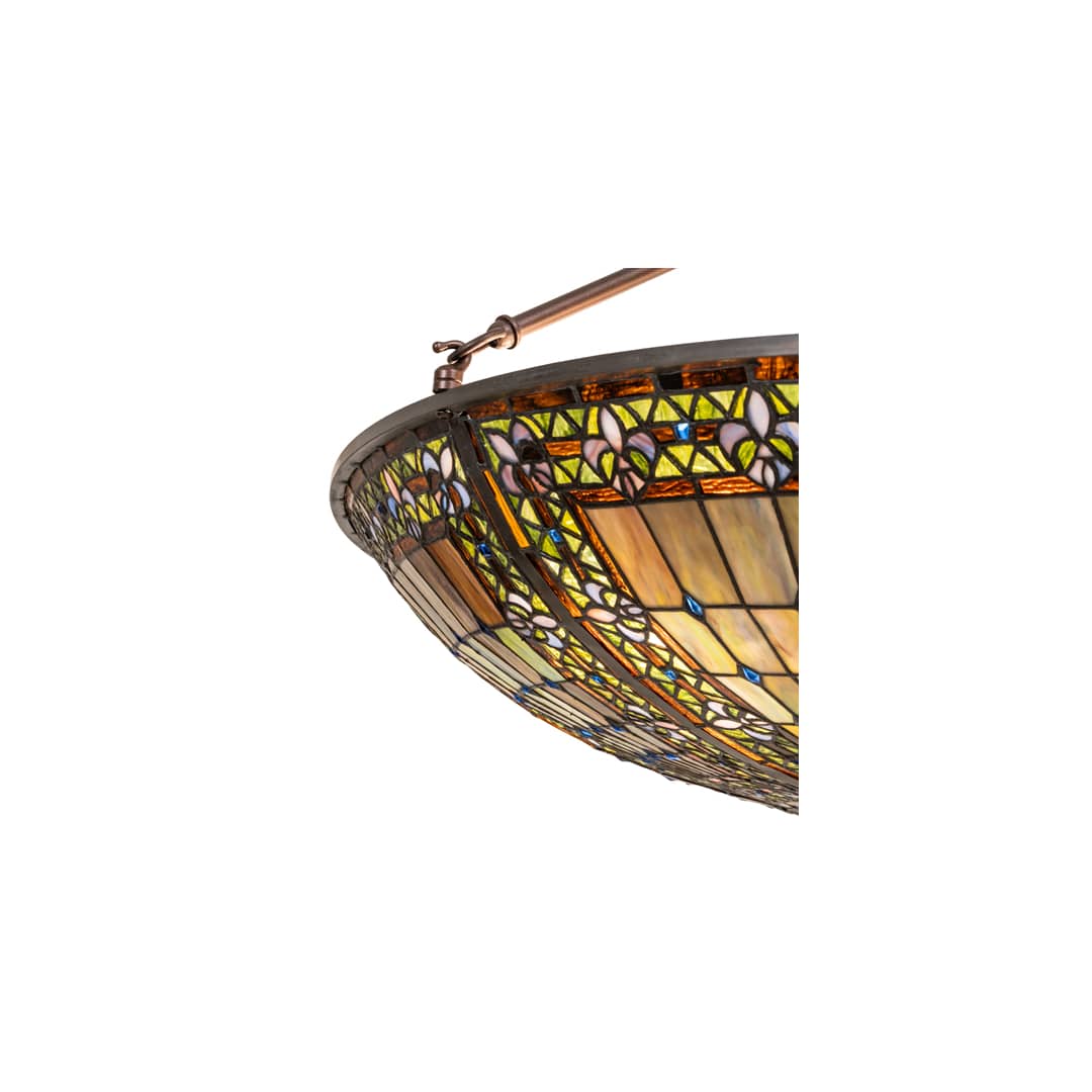 Fleur-de-lis 8 Light 40" Wide Semi-Flush Bowl Ceiling Fixture - Mahogany Bronze Finish