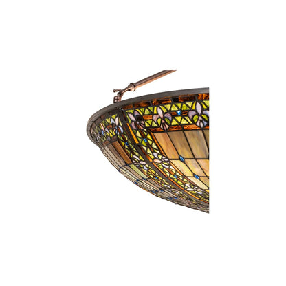 Fleur-de-lis 8 Light 40" Wide Semi-Flush Bowl Ceiling Fixture - Mahogany Bronze Finish
