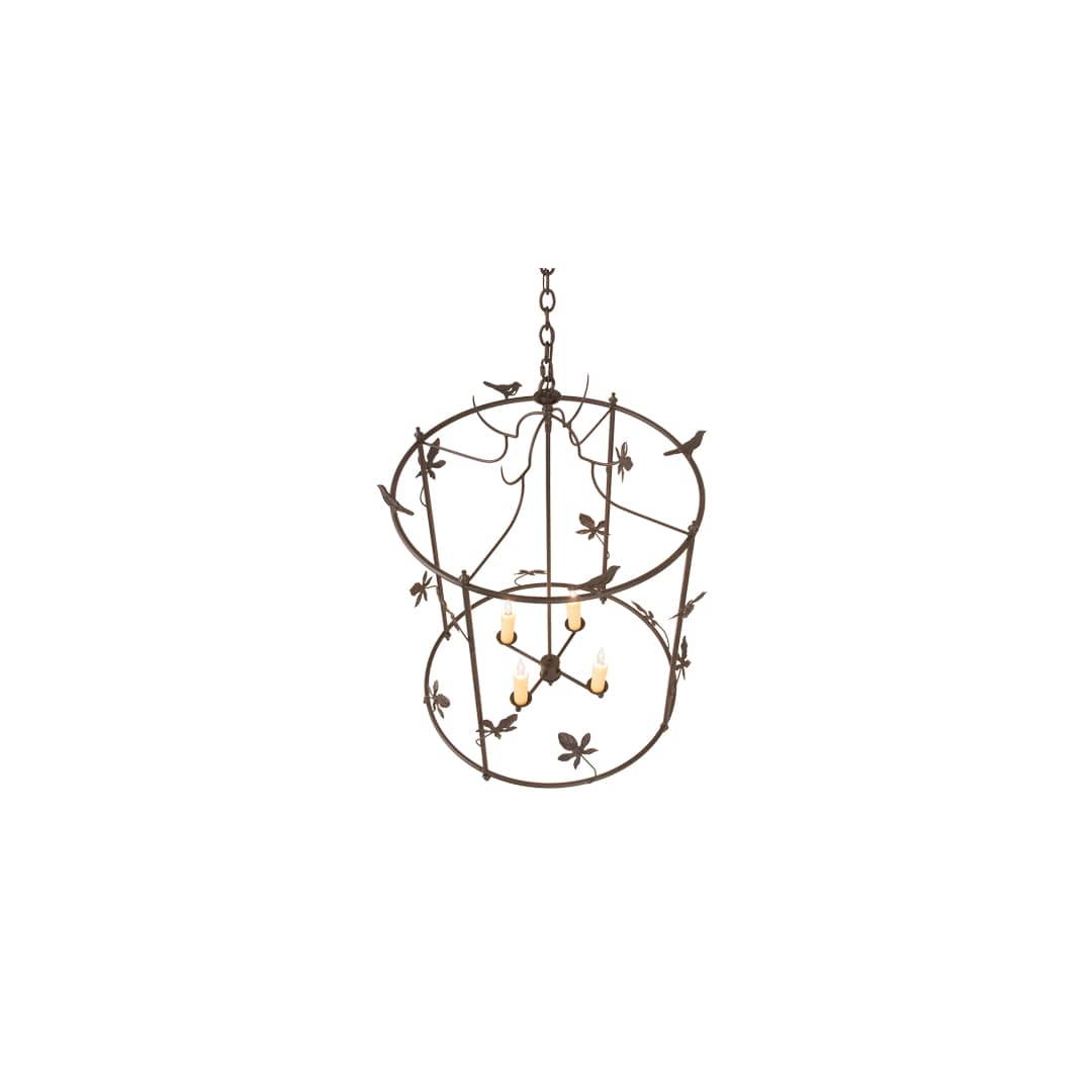 4 Light 25" Wide Taper Candle Pendant