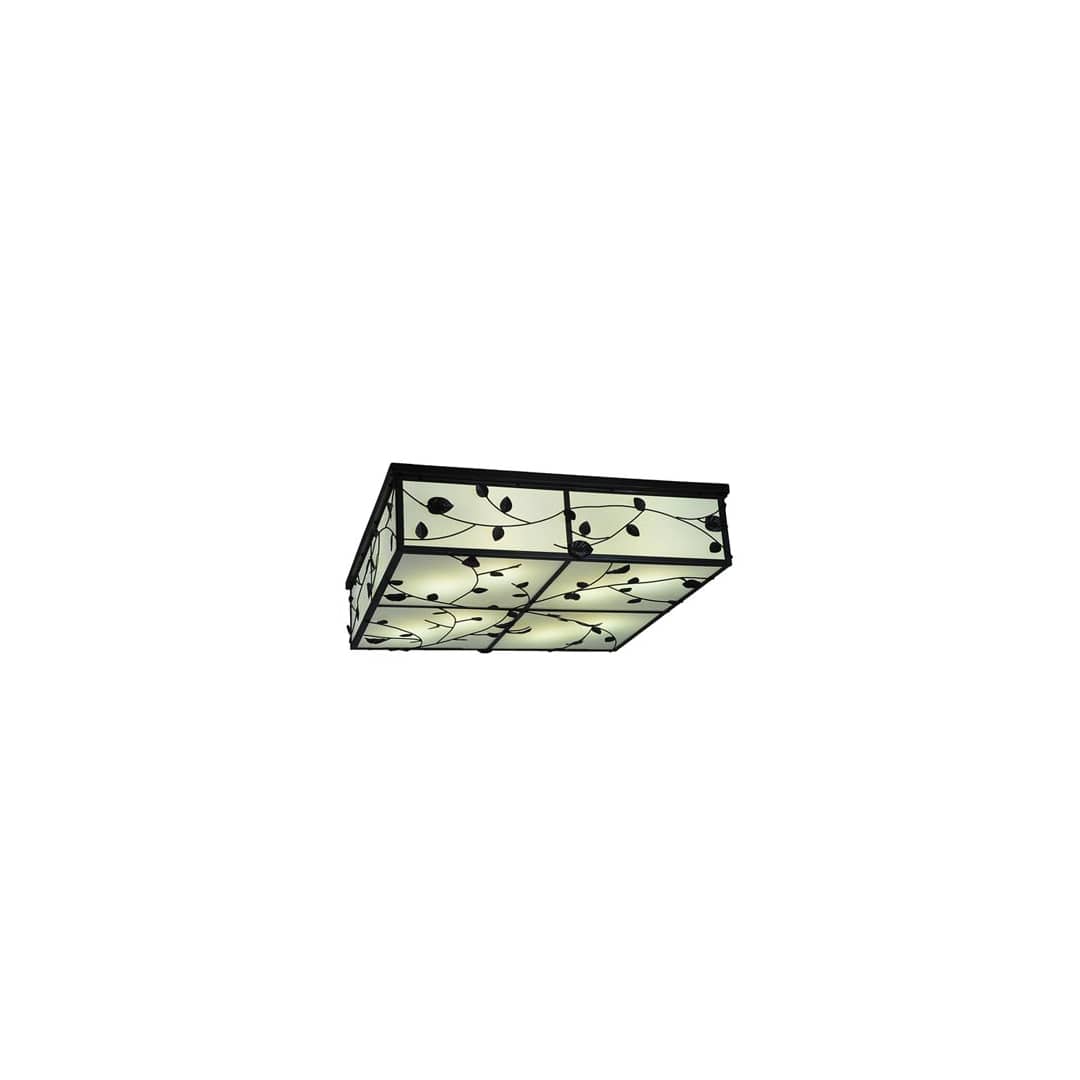 Ivy 8 Light 51" Wide Flush Mount Square Ceiling Fixture - Textured Black Finish - Medium Bulb Base
