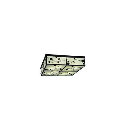 Ivy 8 Light 51" Wide Flush Mount Square Ceiling Fixture - Textured Black Finish - Medium Bulb Base