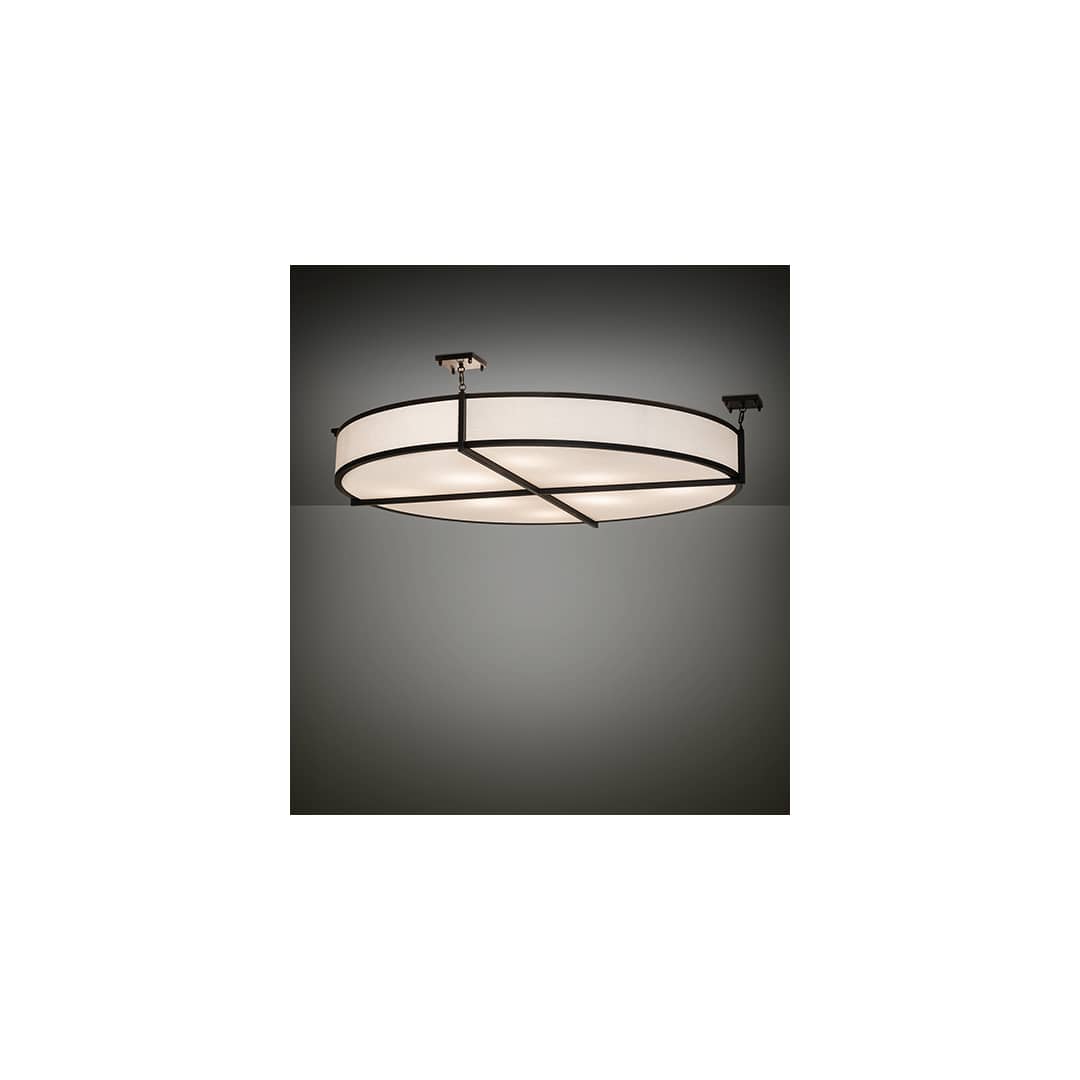 Cilindro Structure 8 Light 60" Wide Semi-Flush Drum Ceiling Fixture