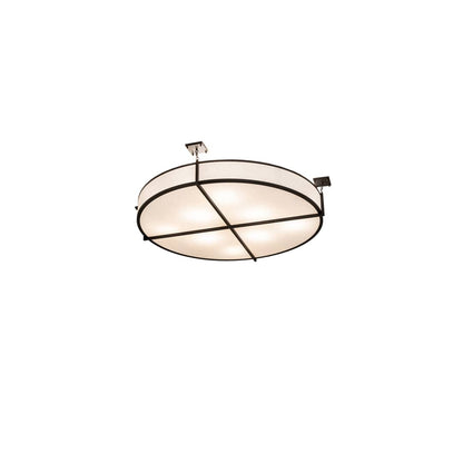 Cilindro Structure 8 Light 60" Wide Semi-Flush Drum Ceiling Fixture