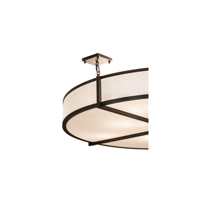 Cilindro Structure 8 Light 60" Wide Semi-Flush Drum Ceiling Fixture