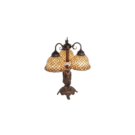 Tiffany Fishscale 3 Light 23" Tall Buffet Table Lamp