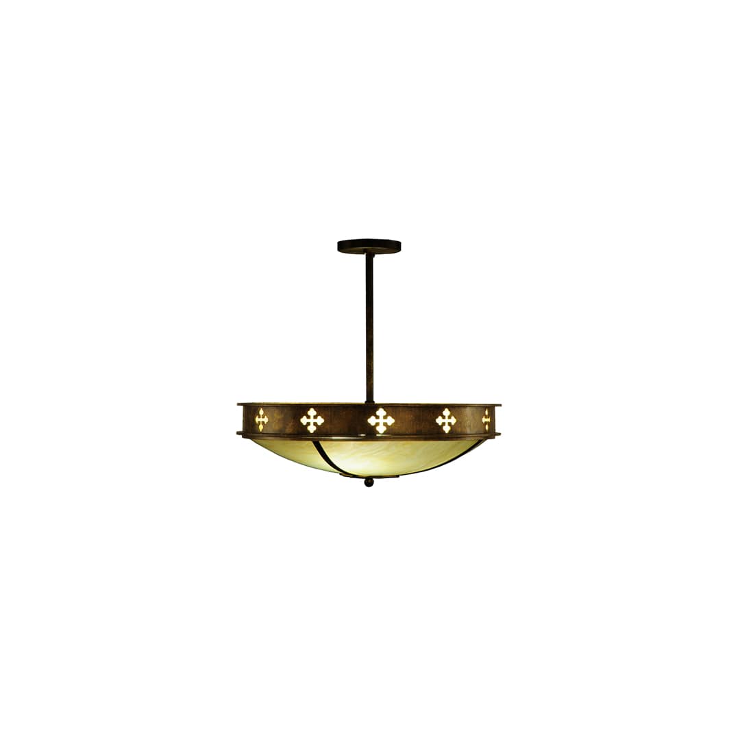 Byzantine 3 Light 20" Wide Semi-Flush Bowl Ceiling Fixture