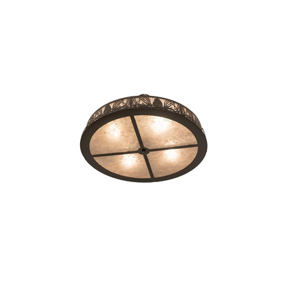 Mountain Pine 4 Light 36" Wide Semi-Flush Drum Ceiling Fixture - Timeless Bronze Finish