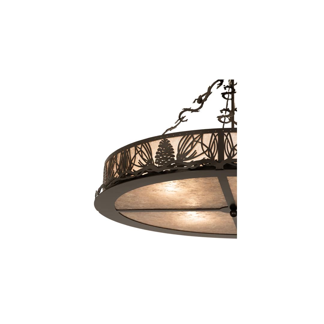 Mountain Pine 4 Light 36" Wide Semi-Flush Drum Ceiling Fixture - Timeless Bronze Finish