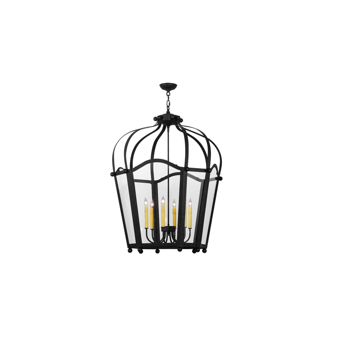 6 Light 33" Wide Taper Candle Pendant