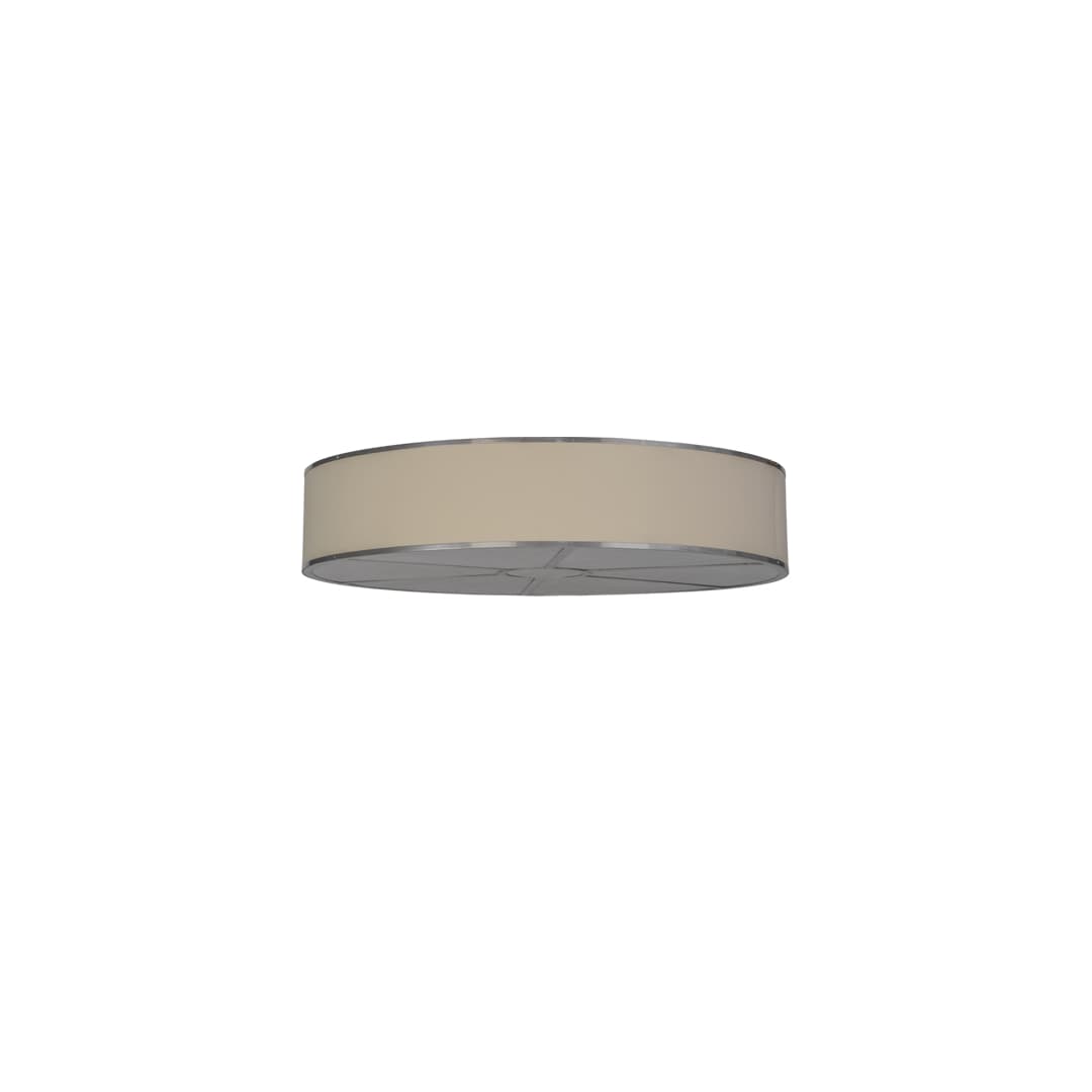 Cilindro 8 Light 48" Wide Semi-Flush Drum Ceiling Fixture with Natural Beige Shade - Nickel Finish