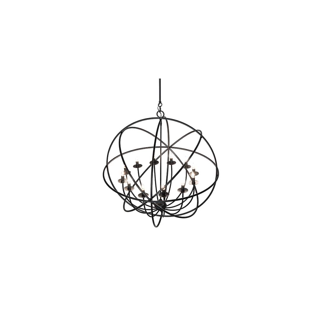 Atom Enerjisi 12 Light 36" Wide Taper Candle Globe Chandelier