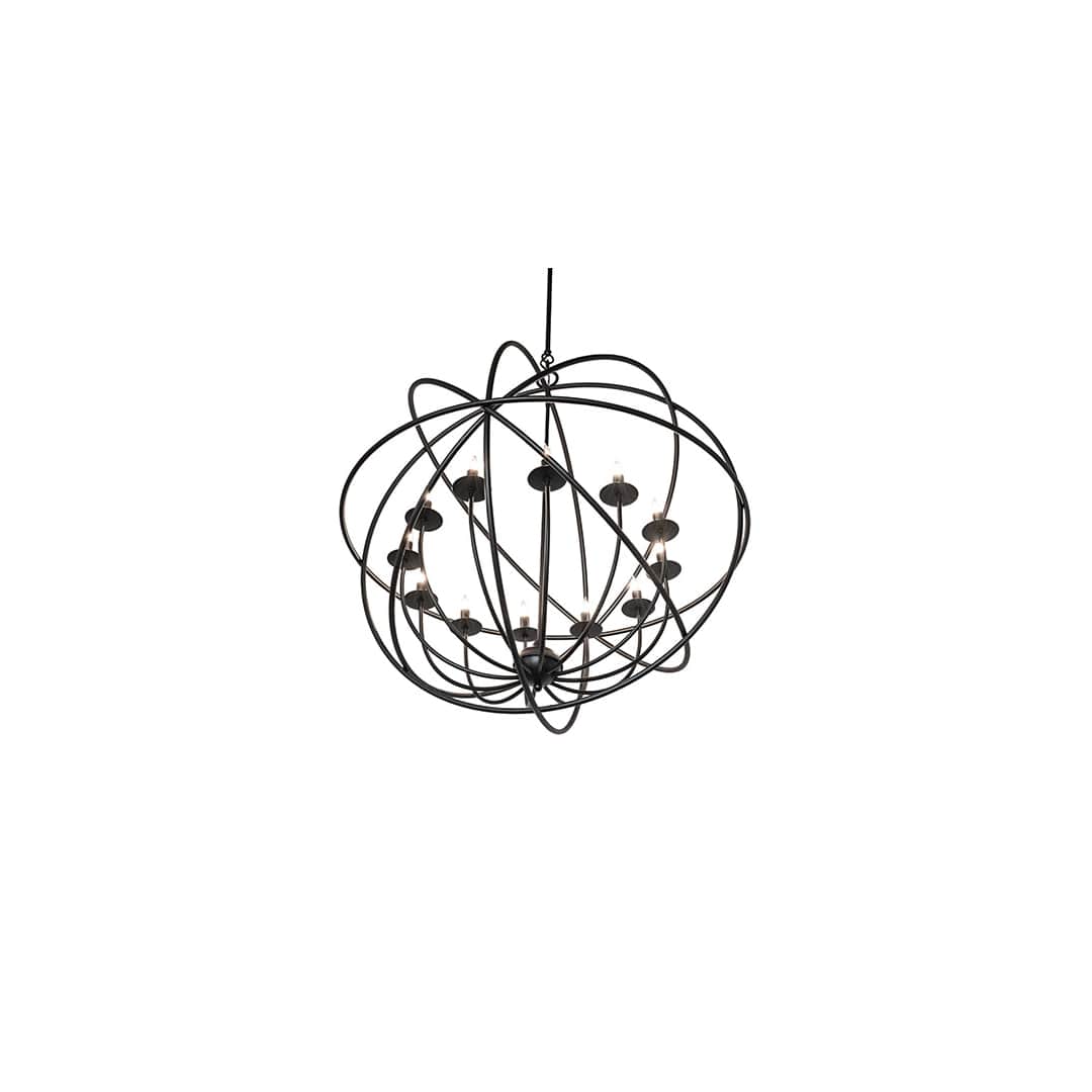 Atom Enerjisi 12 Light 36" Wide Taper Candle Globe Chandelier