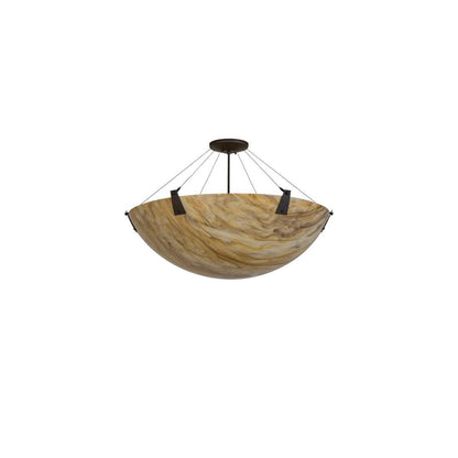 Araneta 4 Light 37" Wide Semi-Flush Bowl Ceiling Fixture - Oil Rubbed Bronze Finish - Medium Bulb Base