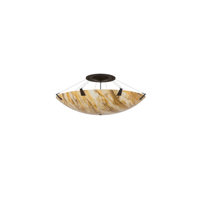 Araneta 12 Light 61" Wide Semi-Flush Bowl Ceiling Fixture - Oil Rubbed Bronze Finish - GU24 Bulb Base