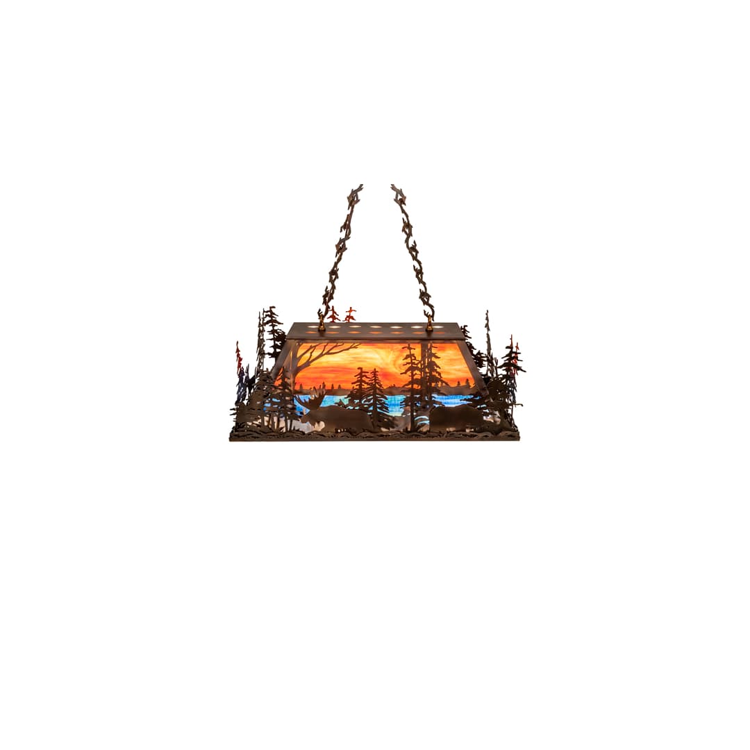 6 Light 36" Wide Abstract Linear Pendant