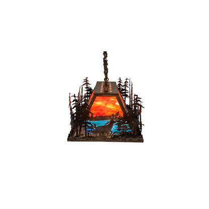 6 Light 36" Wide Abstract Linear Pendant