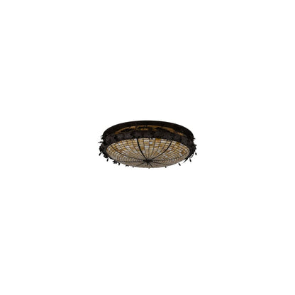 Greenbriar Oak 8 Light 52" Wide Semi-Flush Bowl Ceiling Fixture - Antique Copper Finish - Medium Bulb Base