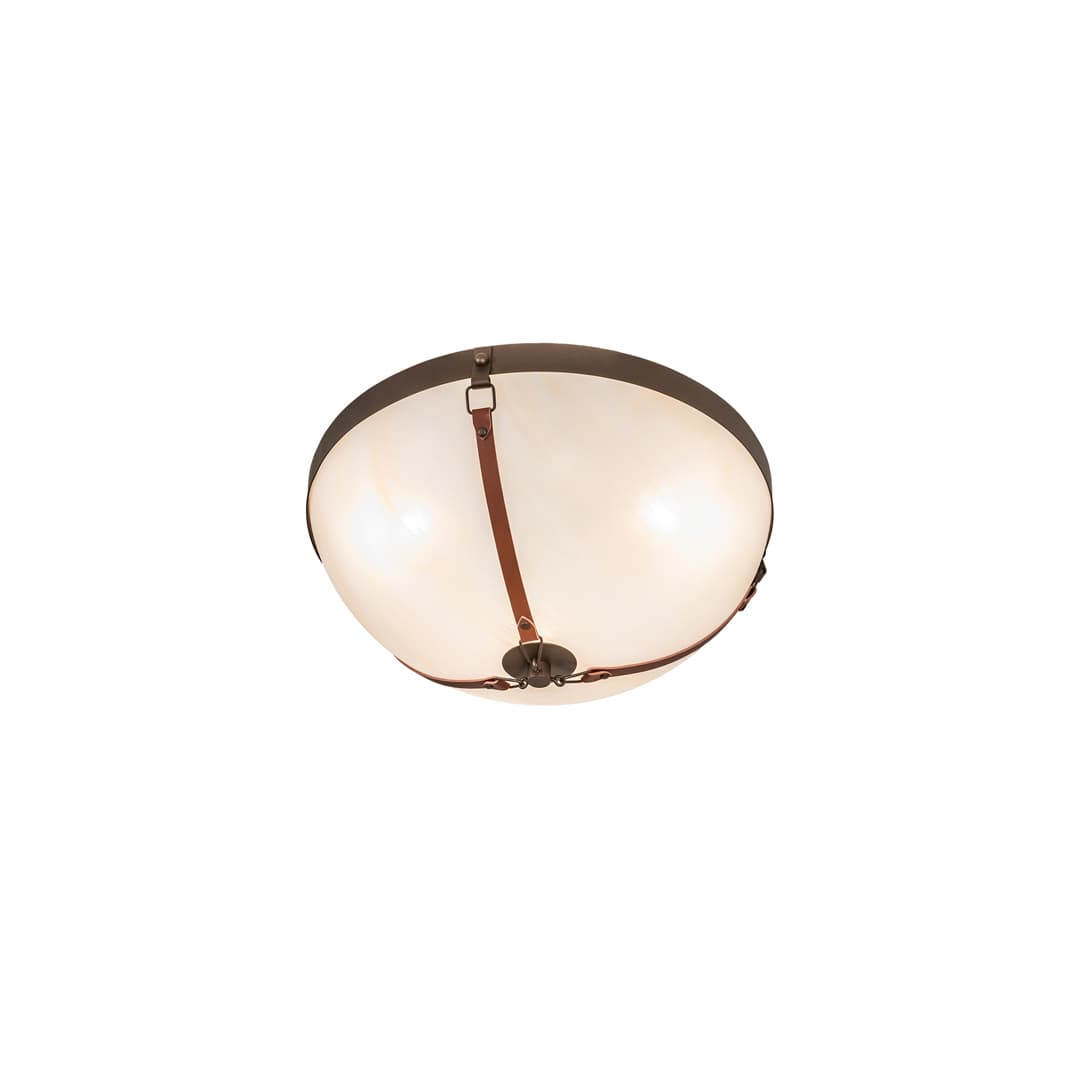 Saddle Strap 3 Light 22" Wide Semi-Flush Bowl Ceiling Fixture