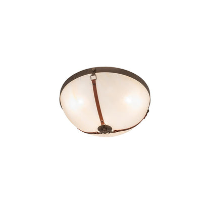 Saddle Strap 3 Light 22" Wide Semi-Flush Bowl Ceiling Fixture