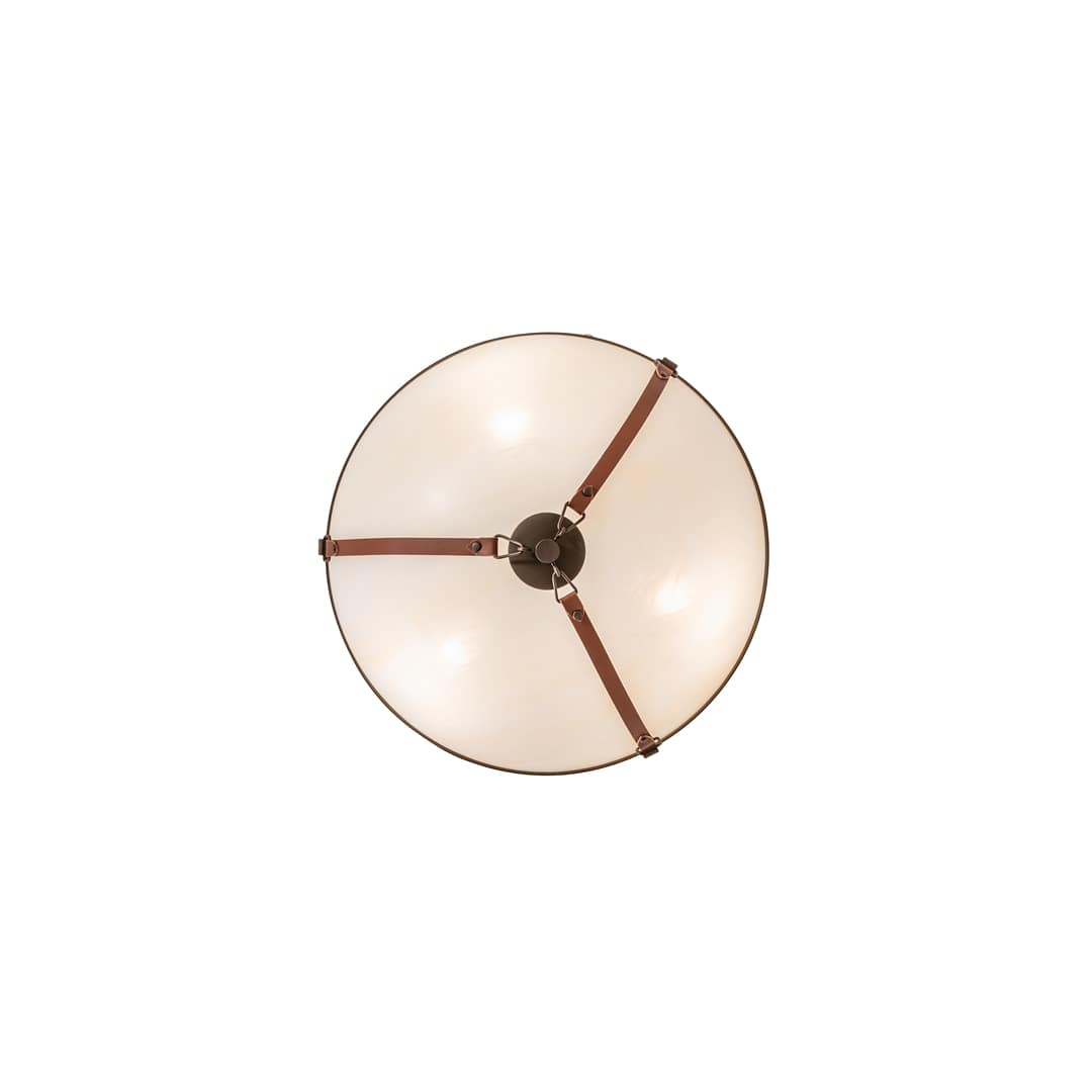 Saddle Strap 3 Light 22" Wide Semi-Flush Bowl Ceiling Fixture