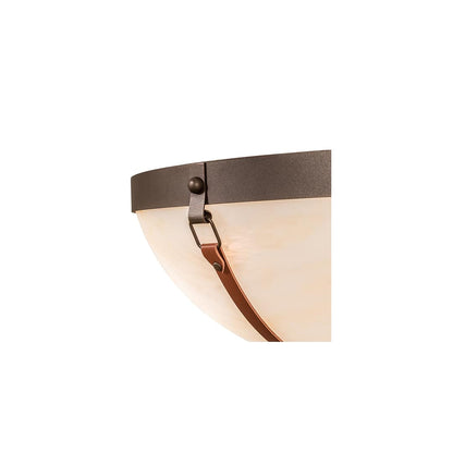 Saddle Strap 3 Light 22" Wide Semi-Flush Bowl Ceiling Fixture