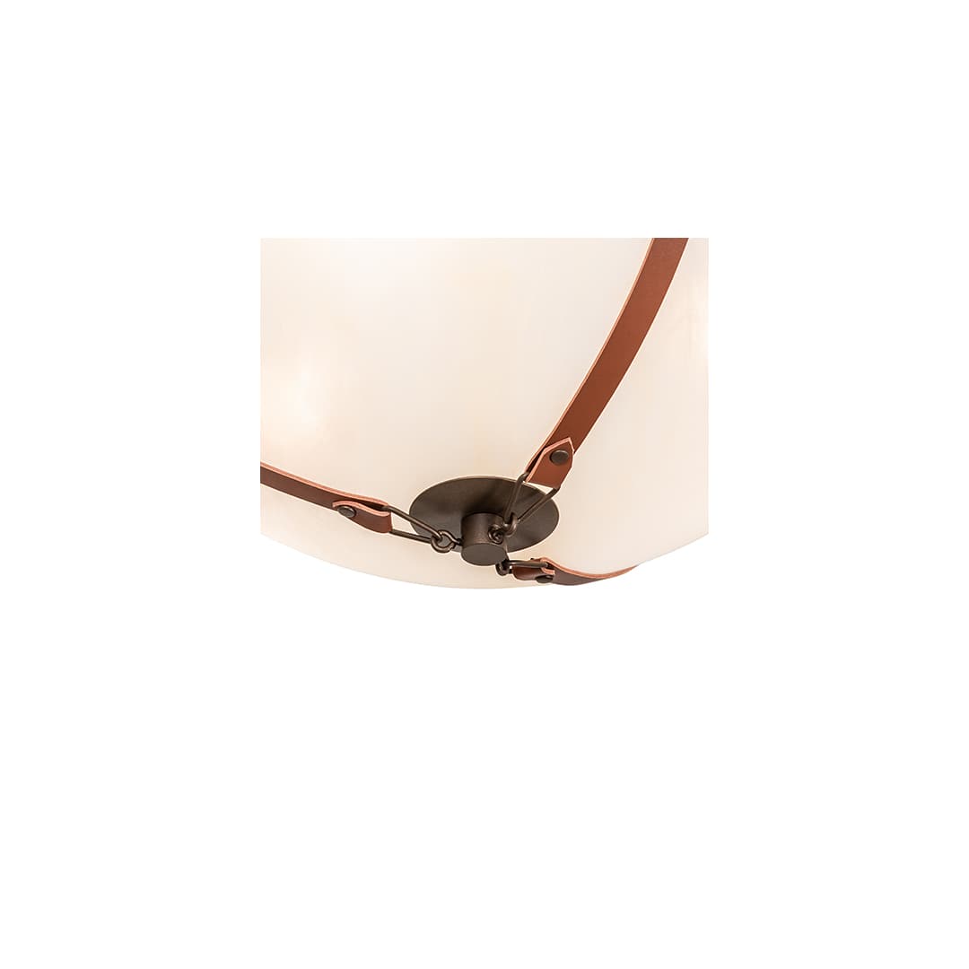 Saddle Strap 3 Light 22" Wide Semi-Flush Bowl Ceiling Fixture