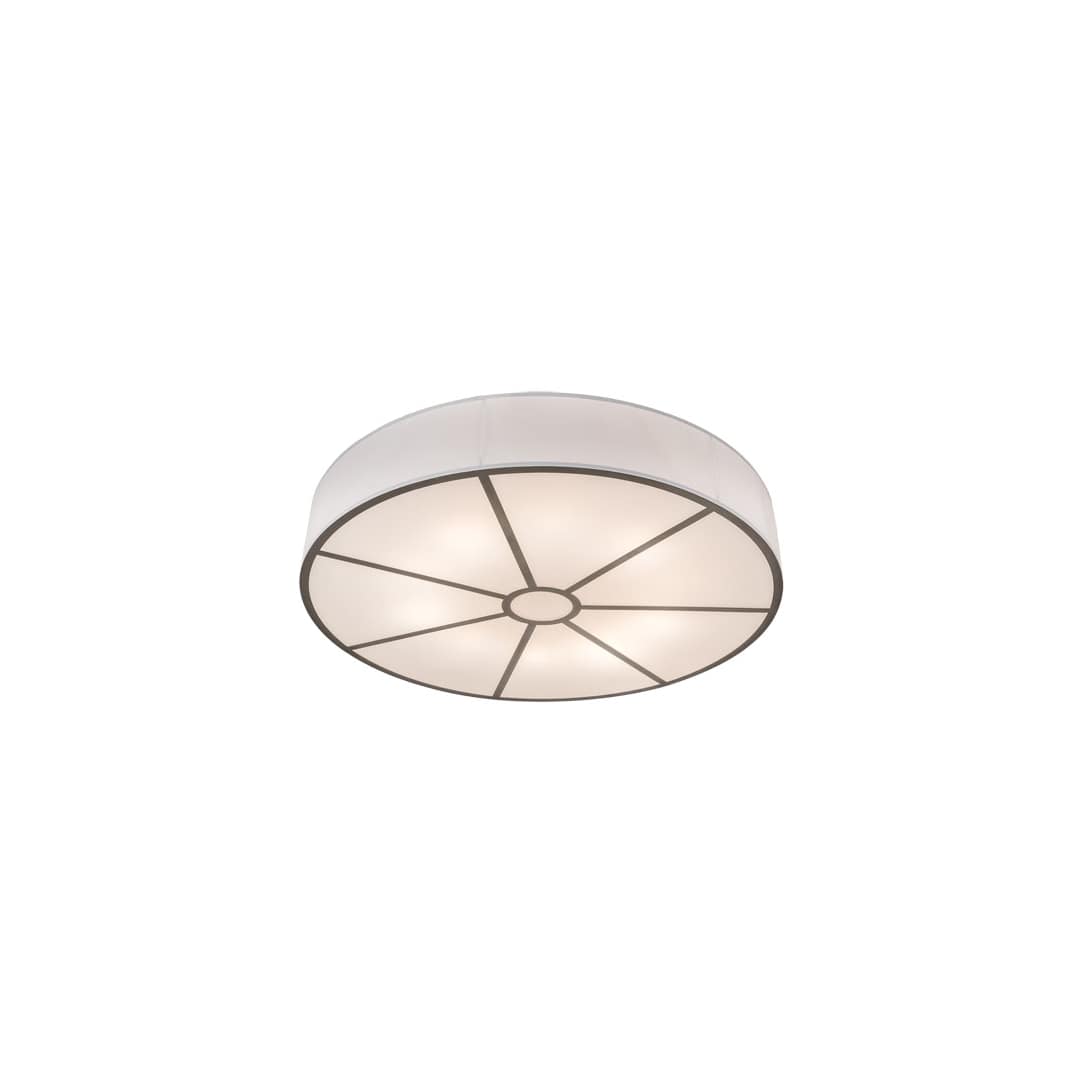 Cilindro 10 Light 60" Wide Semi-Flush Drum Ceiling Fixture - Nickel Finish - Medium Bulb Base