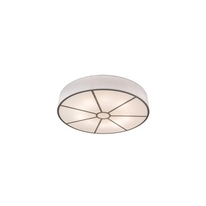 Cilindro 10 Light 60" Wide Semi-Flush Drum Ceiling Fixture - Nickel Finish - Medium Bulb Base