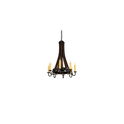 Barrel Stave 8 Light 24" Wide Taper Candle Style Chandelier