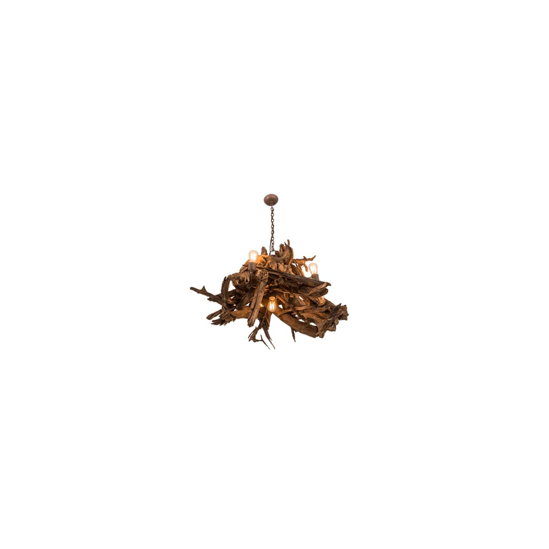 Driftwood 6 Light 40" Wide Abstract Chandelier