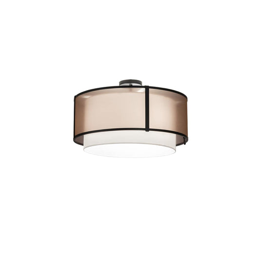 Cilindro 3 Light 30" Wide Semi-Flush Drum Ceiling Fixture - Flat Black Finish - Medium Bulb Base