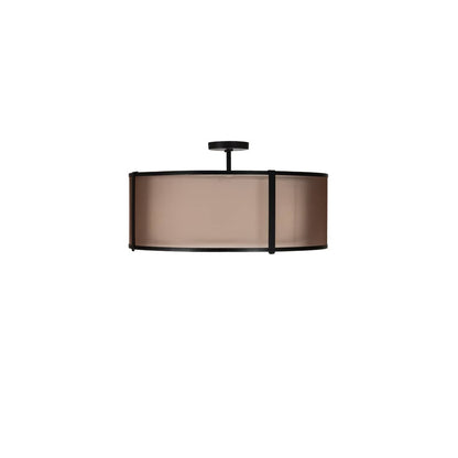 Cilindro 3 Light 30" Wide Semi-Flush Drum Ceiling Fixture - Flat Black Finish - Medium Bulb Base