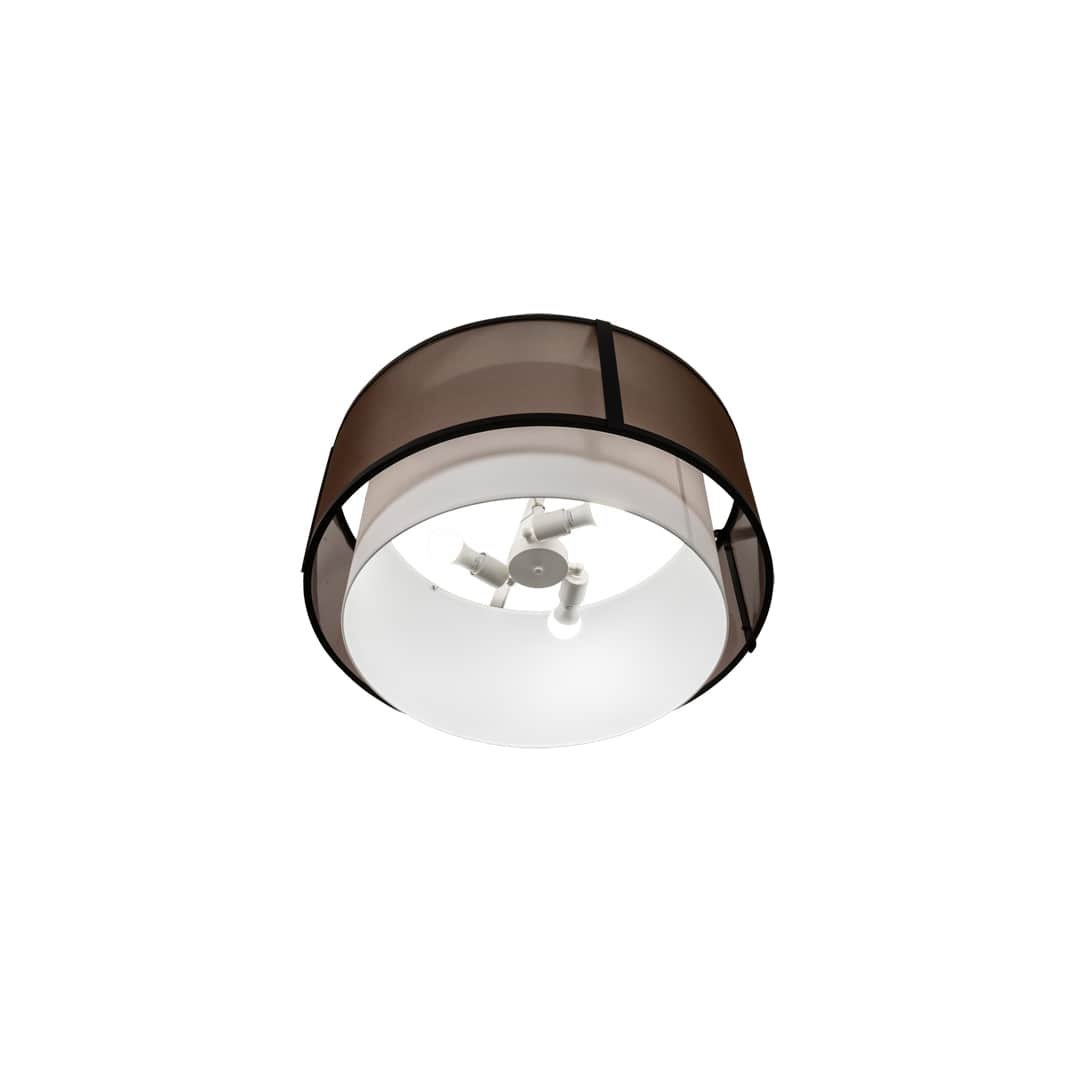 Cilindro 3 Light 30" Wide Semi-Flush Drum Ceiling Fixture - Flat Black Finish - Medium Bulb Base