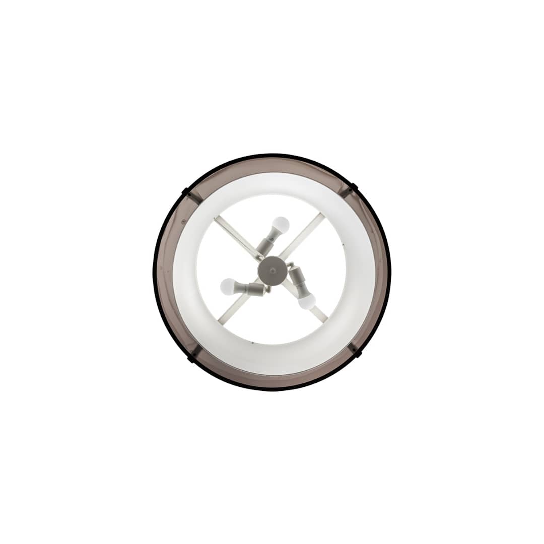 Cilindro 3 Light 30" Wide Semi-Flush Drum Ceiling Fixture - Flat Black Finish - Medium Bulb Base