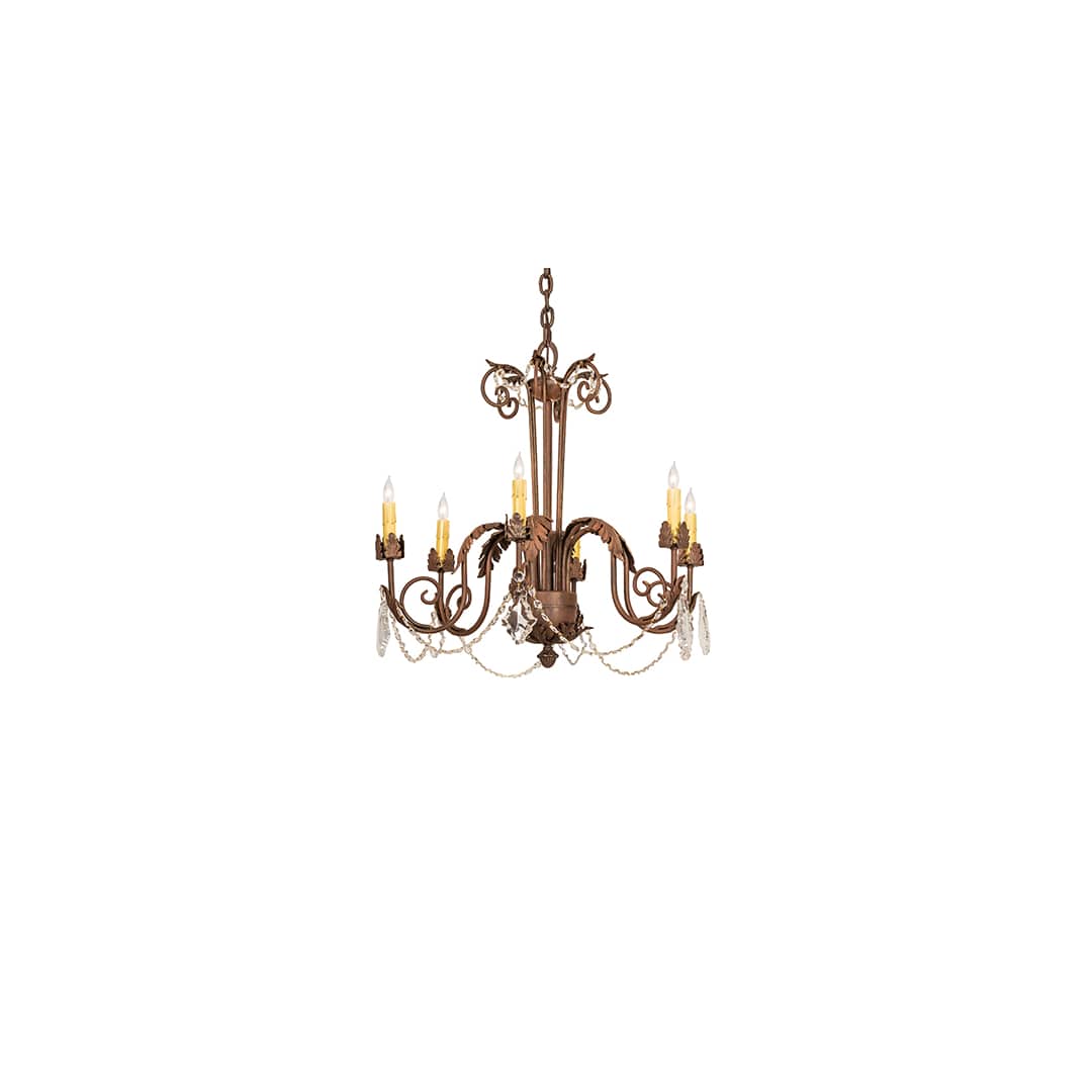Lindsay 6 Light 26" Wide Crystal Candle Style Chandelier