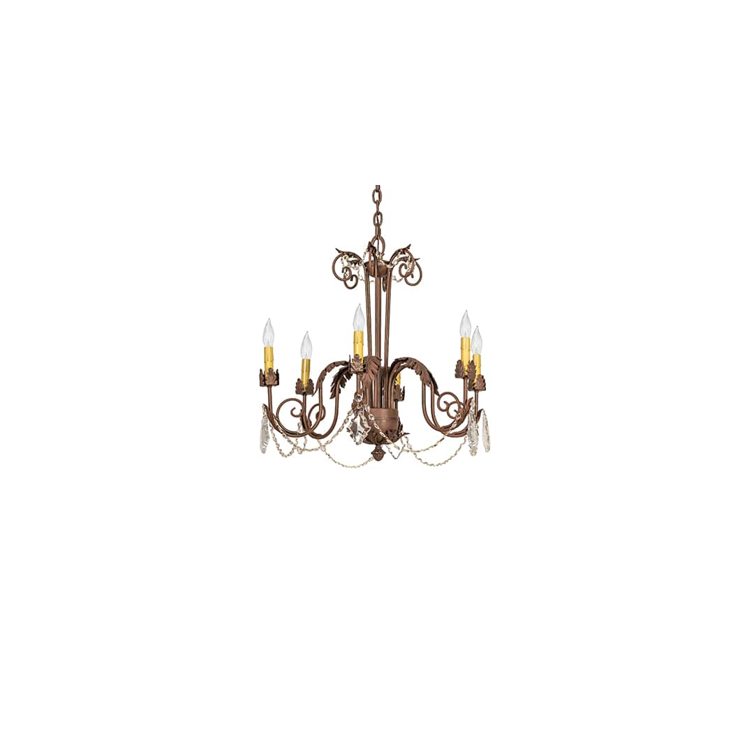 Lindsay 6 Light 26" Wide Crystal Candle Style Chandelier