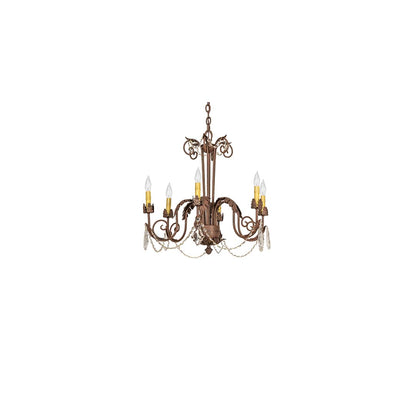 Lindsay 6 Light 26" Wide Crystal Candle Style Chandelier