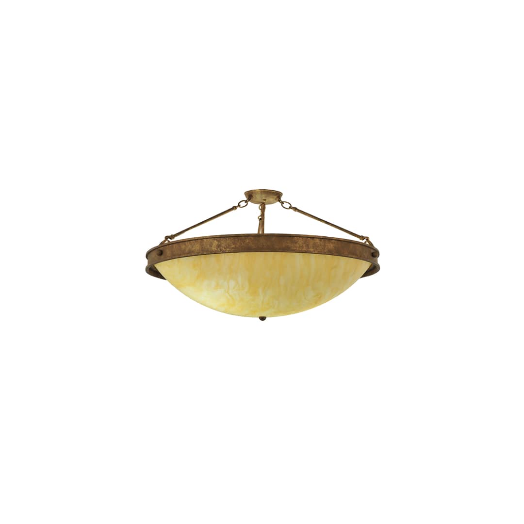 Dionne 3 Light 30" Wide Semi-Flush Bowl Ceiling Fixture - Pompeii Gold Finish